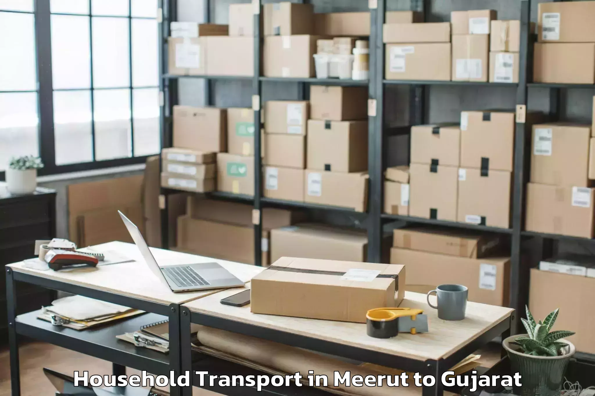 Trusted Meerut to Visnagar Household Transport